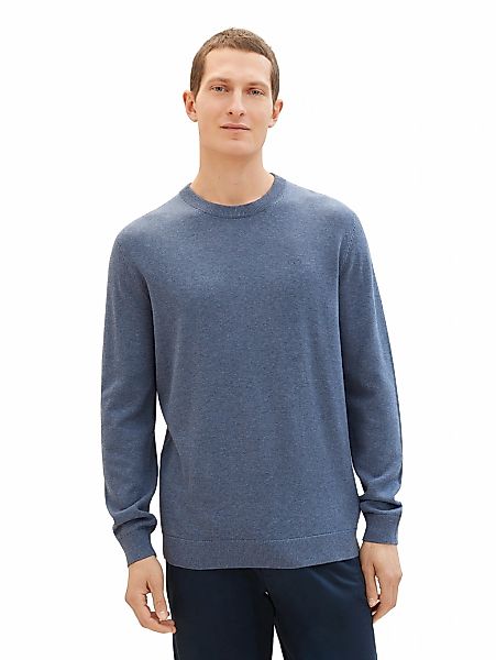 TOM TAILOR Rundhalspullover, mit Logostickerei günstig online kaufen