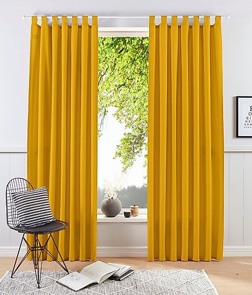 my home Vorhang Raja (2 St), Schlaufen, blickdicht, Polyester, 2er-Set, Bes günstig online kaufen