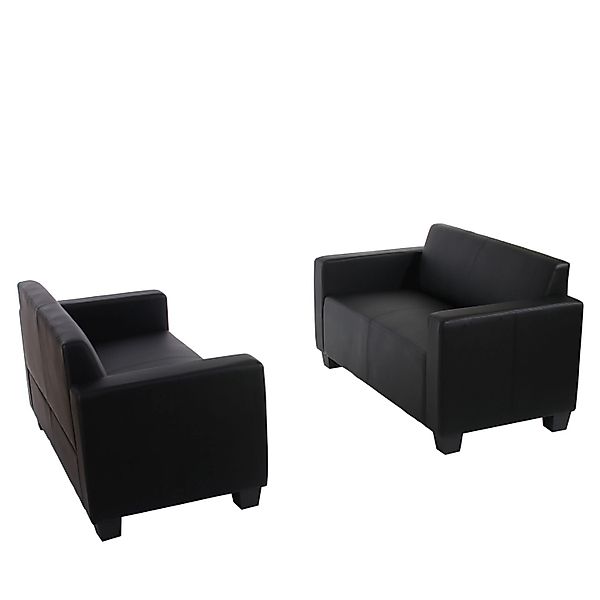 MCW Sofa-Garnitur Moncalieri 2er-Set Schwarz günstig online kaufen