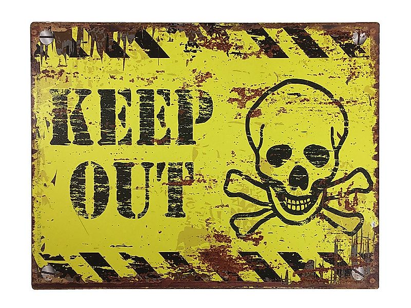 Blechschild KEEP OUT Dekoschild Vintage Warnschild Betreten Verboten 25x33c günstig online kaufen