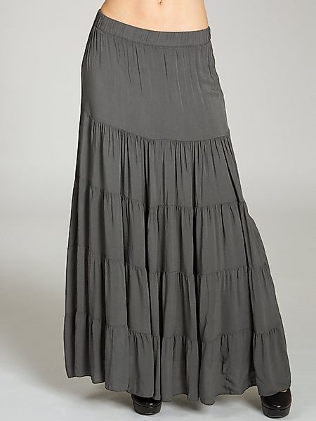 Caspar Faltenrock RO020 langer eleganter Damen Maxi Sommer Rock Maxirock - günstig online kaufen