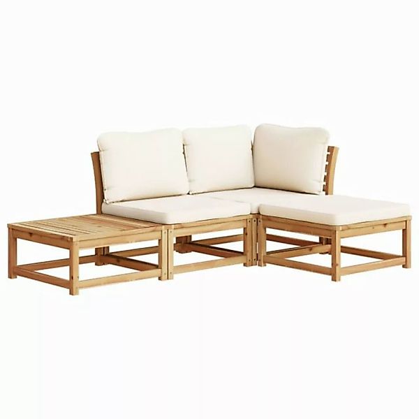 vidaXL Sofaelement 4-tlg. Garten-Lounge-Set mit Kissen Massivholz (1 St) günstig online kaufen