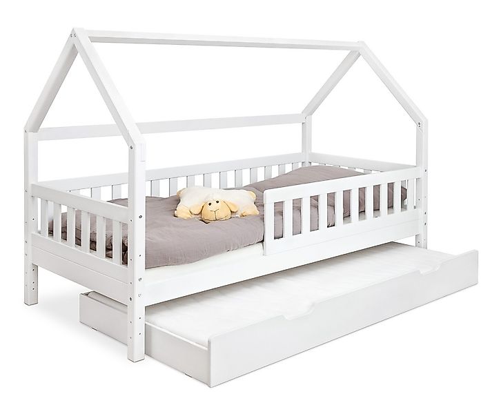 Ehrenkind Hausbett Lille aus massivem Kiefernholz (mit abnehmbarem Rausfall günstig online kaufen