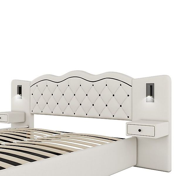 HAUSS SPOLE Polsterbett 180x200cm mit USB-Anschluss, 2 Nachttischlampen, gr günstig online kaufen
