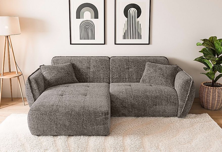 Home affaire Ecksofa "MIRELDA L-Form mit Steppungen, Recamiere rechts/links günstig online kaufen
