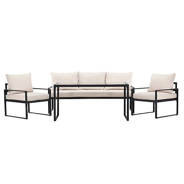 ebuy24 Catania Loungeset 1 Esstisch 1 Sofa 2 Stühle Schwarz Tisch cm H67xB7 günstig online kaufen