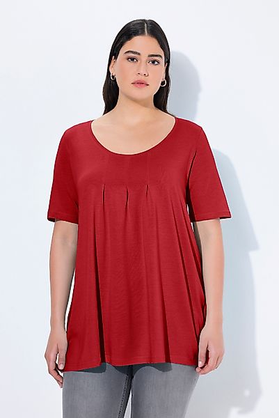 Ulla Popken T-Shirt T-Shirt Zierfalten A-Linie günstig online kaufen