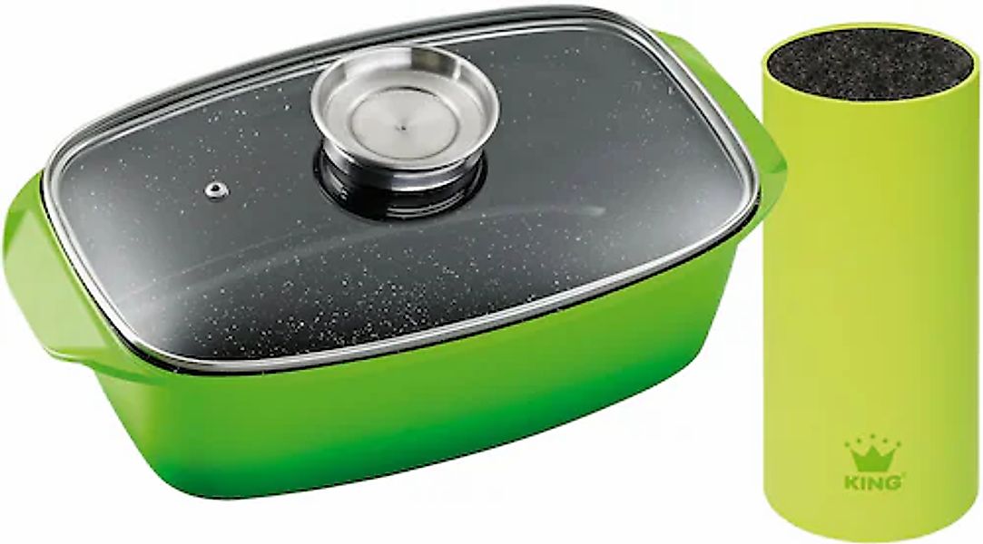KING Bräter, Aluminiumguss, (Set, 3 tlg.), Bräter-/Schmortopfset 5L+Glasdec günstig online kaufen