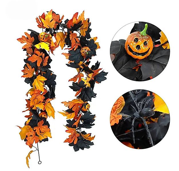 Kunstranke Herbst Girlande Ahornblätter, Ahornblatt Kürbis Herbstkranz, Coo günstig online kaufen