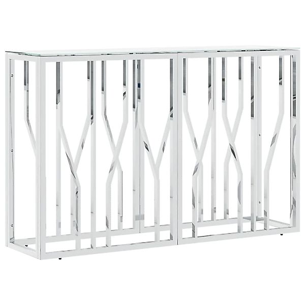 vidaXL Konsolentisch Silbern 110x30x70 cm Edelstahl und Glas 350027 günstig online kaufen