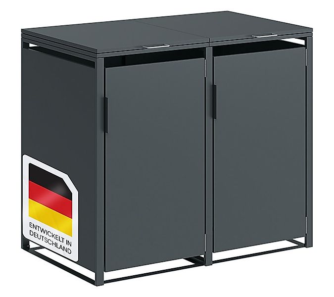 STEELSØN Mülltonnenbox Thoria 120 L aus verzinktem Stahl (Anthrazit, verfüg günstig online kaufen