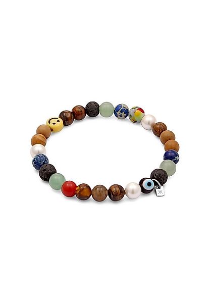 Kuzzoi Silberarmband Smiling Face Evil Eye Bead Glas Achat 925 Sterling Sil günstig online kaufen