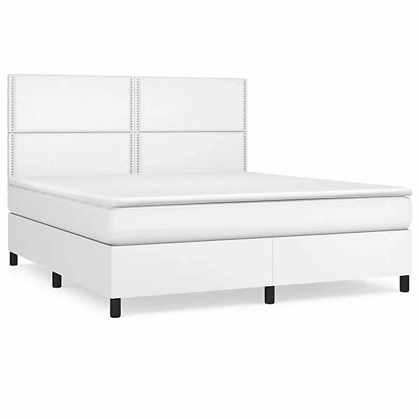 vidaXL Boxspringbett mit Matratze Weiß 180x200 cm Kunstleder1466159 günstig online kaufen