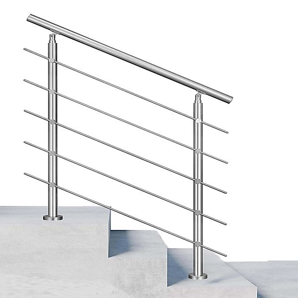 Duschparadies Edelstahl Geländer 150 cm mit 5 Querstäben für Innen und Auße günstig online kaufen