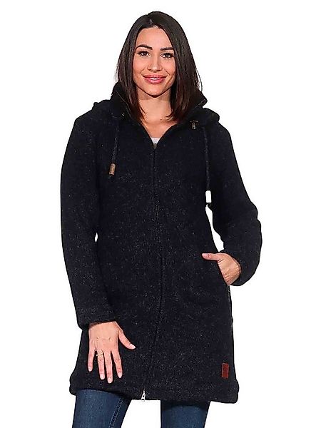 KUNST UND MAGIE Longstrickjacke Klassische Strickjacke Kurzmantel Wolle + F günstig online kaufen