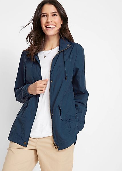 bonprix Allwetterjacke mit Kapuze sportlicher Stil, leichter Parka mit Kapu günstig online kaufen