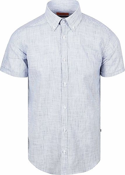 Suitable Short Sleeves Hemd Cotton Slub Streifen Blau - Größe XL günstig online kaufen