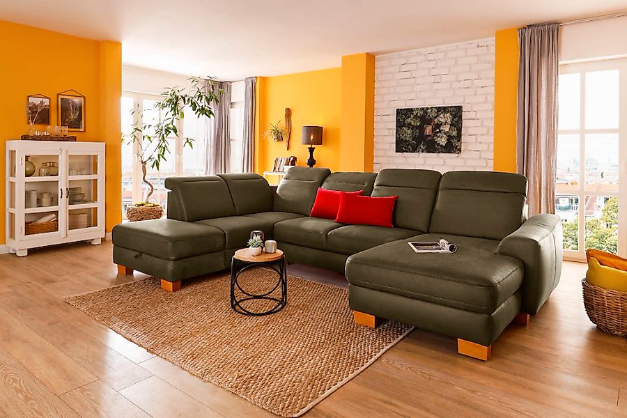 Home affaire Wohnlandschaft »Dundee U-Form« wahlweise mit Kopfteilverstellu günstig online kaufen