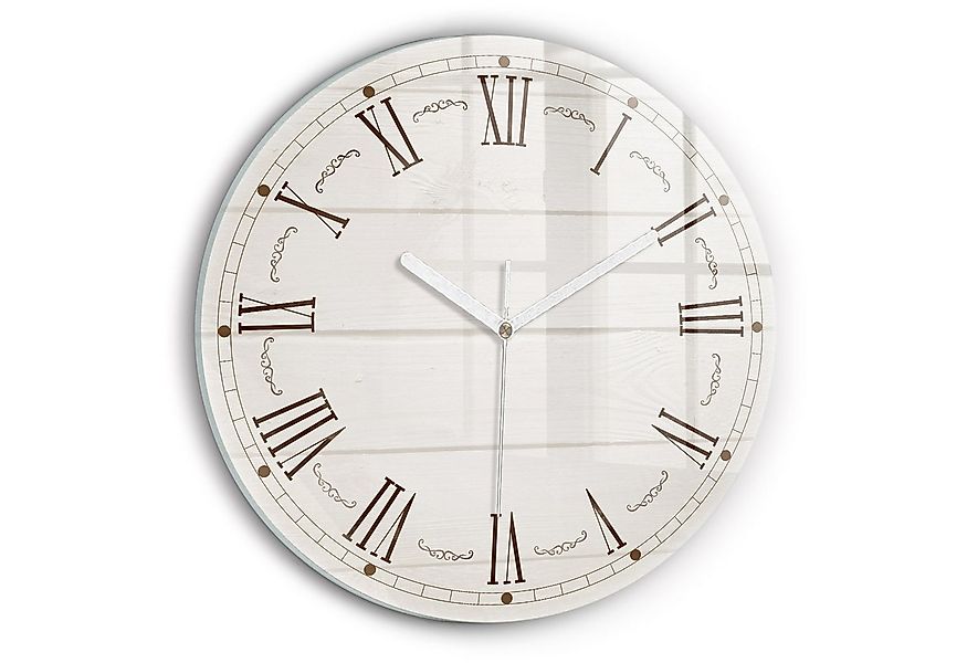 Tulup Wanduhr Glas Wanduhr Mit Motiv Römische Ziffern Wanduhr Aus Glas Glas günstig online kaufen