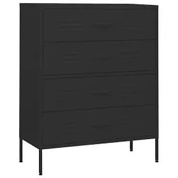 vidaXL Kommode Schwarz 80x35x101,5 cm Stahl günstig online kaufen