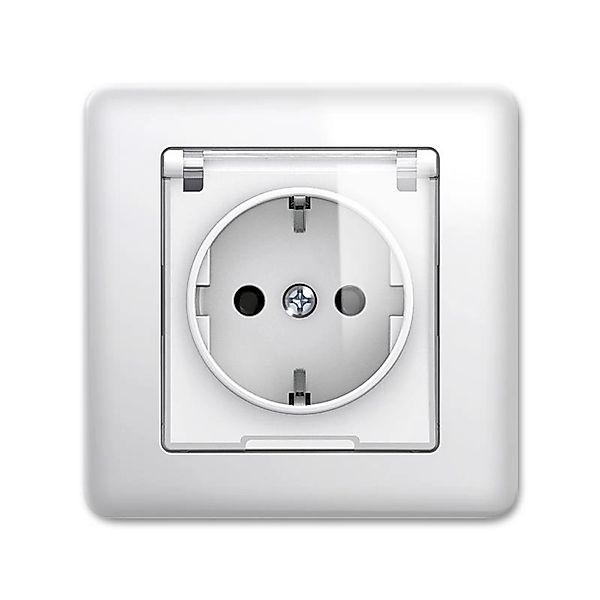 TEM EKONOMIK Schuko Steckdose Weiß mit Klappdeckel günstig online kaufen