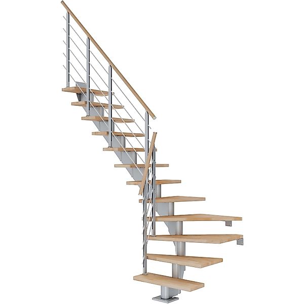 Dolle Mittelholmtreppe Hamburg Buche Perlgrau GH bis 322 cm 1/4 Gewendelt 7 günstig online kaufen