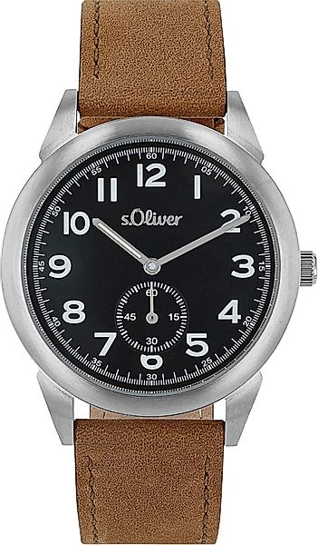 s.Oliver Quarzuhr 2039514, Armbanduhr, Herrenuhr, Lederarmband, günstig online kaufen
