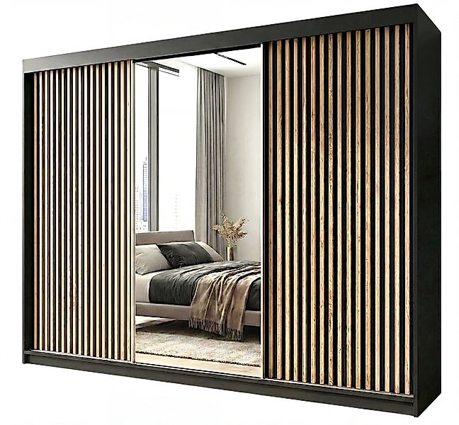 A&J MöbelLand GmbH Schiebetürenschrank FARA 200 cm, mit 4 Schubladen, Spieg günstig online kaufen