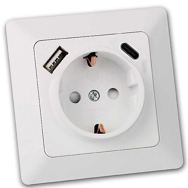 ChiliTec MILOS Steckdose mit USB CPDweiß Matt mit Rahmen günstig online kaufen