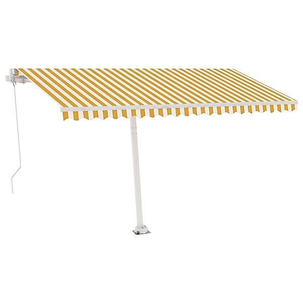 furnicato Standmarkise Einziehbar Handbetrieben 400x300 cm Gelb/Weiß günstig online kaufen