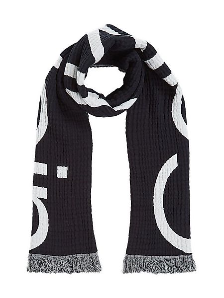 Calvin Klein Schal LOGO 2-TONES COTTON GAUGE SCARF, Logostickerei günstig online kaufen