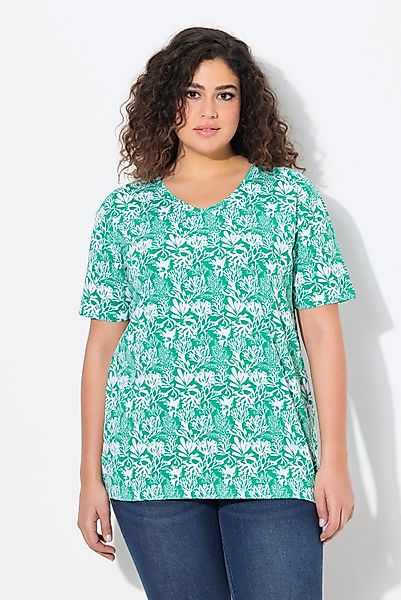 Ulla Popken T-Shirt T-Shirt floraler Druck günstig online kaufen