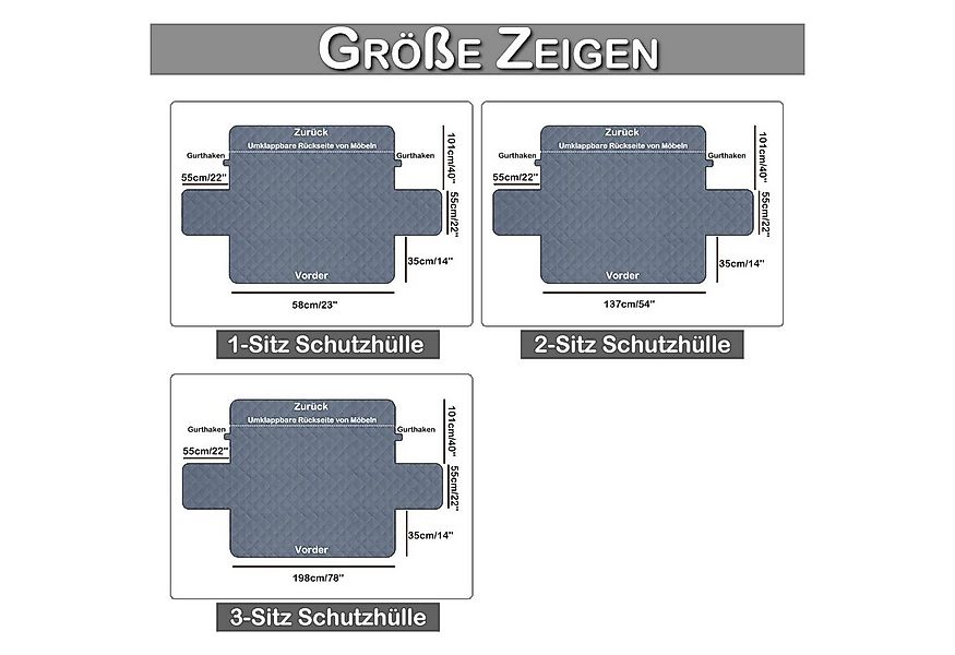 Rosnek Sofahusse Wasserabweisende, Antirutschmatte, für 1/2/3-sitzige Armle günstig online kaufen