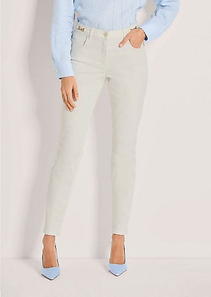 MADELEINE Gerade Jeans Lange Slim Fit Stretch-Jeans Waschung mit Kettendeta günstig online kaufen
