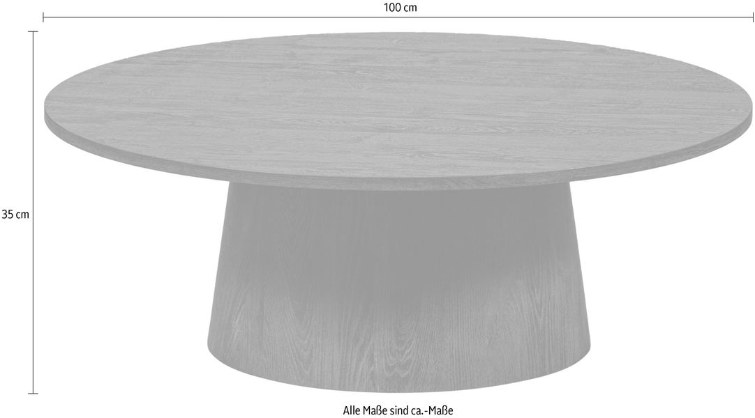 WOOOD Couchtisch "Venlo" runde Form, belastbar bis 25 kg, H 35 cm x Ø 100 c günstig online kaufen