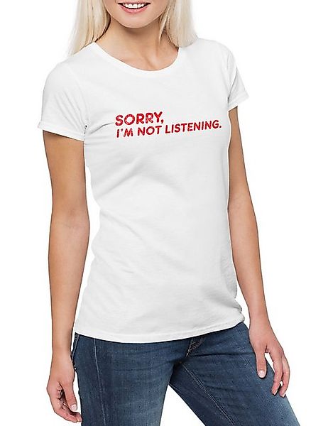 Urban Backwoods Print-Shirt Sorry I'm Not Listening Damen T-Shirt Fun Geek günstig online kaufen