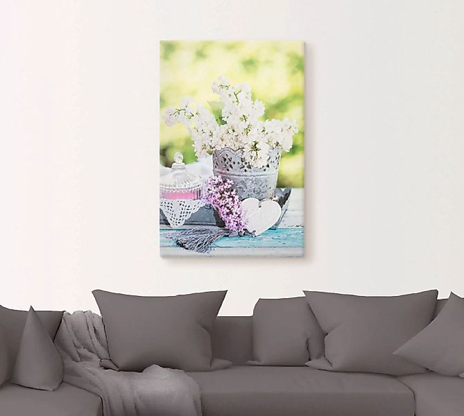 Artland Wandbild "Flieder und Shabby Chic Stillleben I", Blumen, (1 St.), a günstig online kaufen