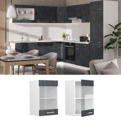 Vicco Glashängeschrank R-Line, Schwarz Beton/Weiß, 40 günstig online kaufen