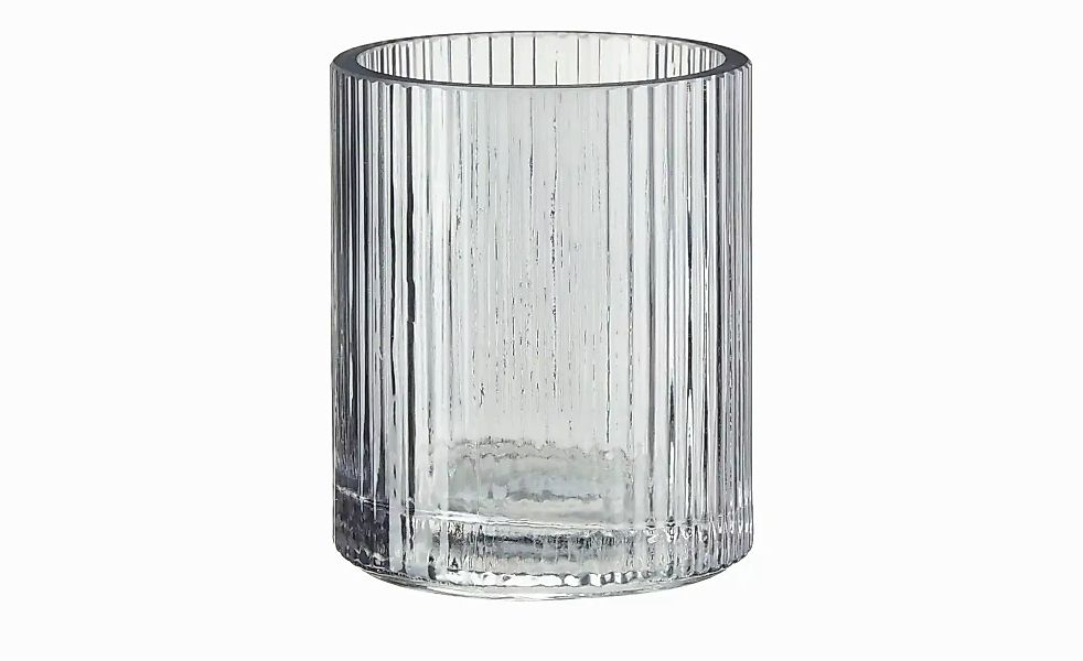 HOME STORY Teelichtglas   ¦ grau ¦ Glas ¦ Maße (cm): H: 10,5  Ø: 9 Accessoi günstig online kaufen