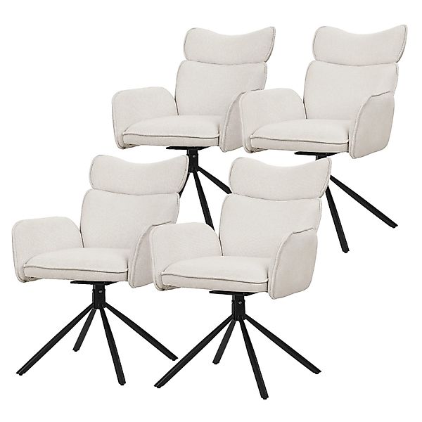ML-Design Esszimmerstühle Drehbar 4Er Set Beige mit Stoffbezug günstig online kaufen