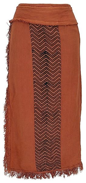 Guru-Shop Minirock Boho Wickelrock mit Tribaldruck und Fransen -.. alternat günstig online kaufen