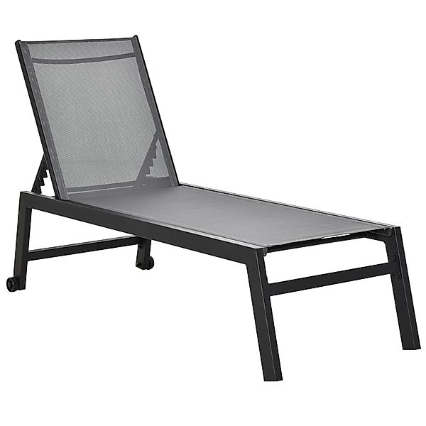 Outsunny Gartenliege Sonnenliege mit Rückenlehnen, Sitzmöbel, günstig online kaufen