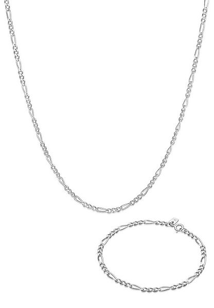 Kuzzoi Schmuckset Herren Kette Armband Figaro 925 Sterling Silber günstig online kaufen