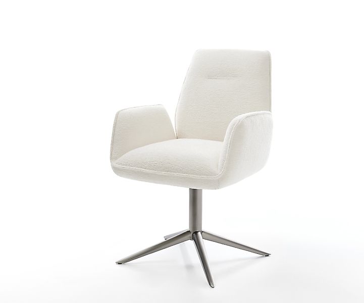 Drehstuhl Zoa-Flex Bouclé Soft Beige Fußkreuz Graphit 360° drehbar Wippfunk günstig online kaufen