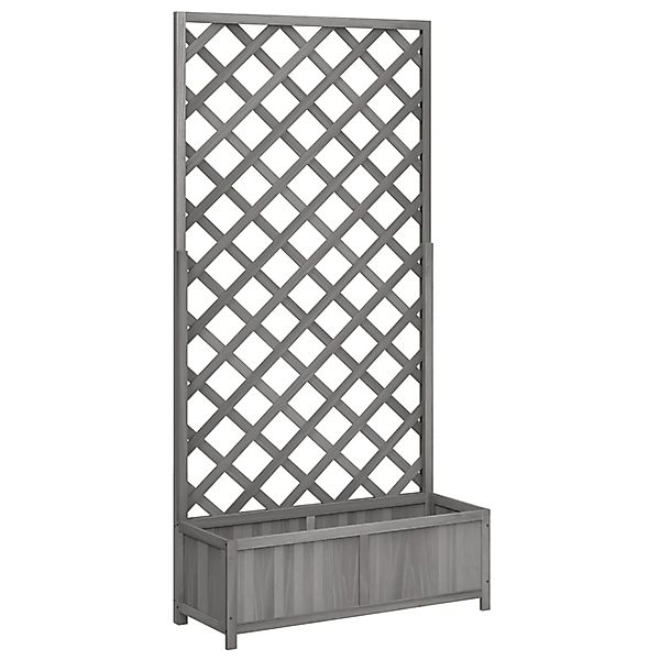 vidaXL Pflanzkübel mit Spalier Grau Massivholz Tanne 365480 günstig online kaufen