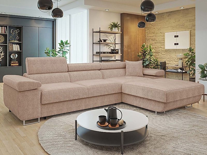 MIRJAN24 Ecksofa Torezio Mini Cord, mit Bettkasten und Schlaffunktion, Eins günstig online kaufen