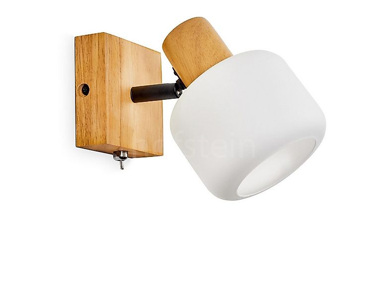 hofstein Wandleuchte verstellbare Wandlampe aus Holz/Metall/Glas in Natur/S günstig online kaufen