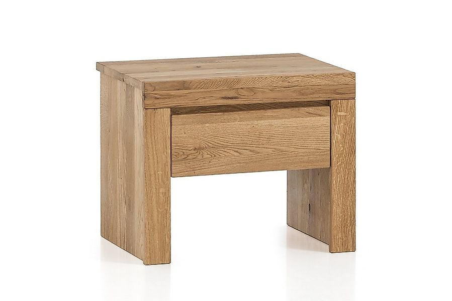 ELFO Nachtkonsole aus Massivholz in Eiche rustikal mit einer Schublade (BxH günstig online kaufen