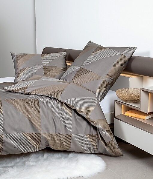 Janine Janine Mako-Satin Bettwäsche J.D. 87065 taupe Größe:  135x200 cm + 8 günstig online kaufen