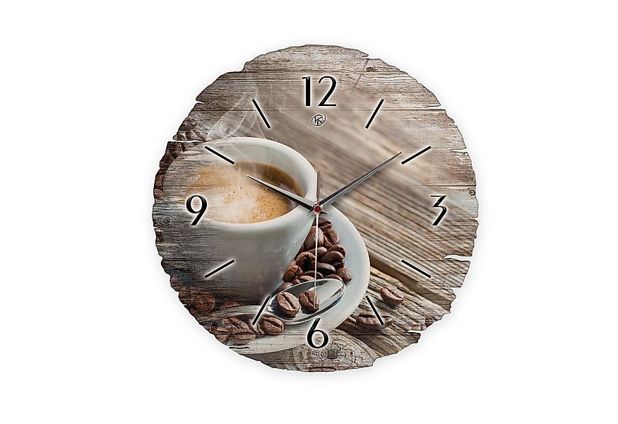 Kreative Feder Wanduhr Wanduhr "Kaffee" aus Naturholz (ohne Ticken, Funk- o günstig online kaufen